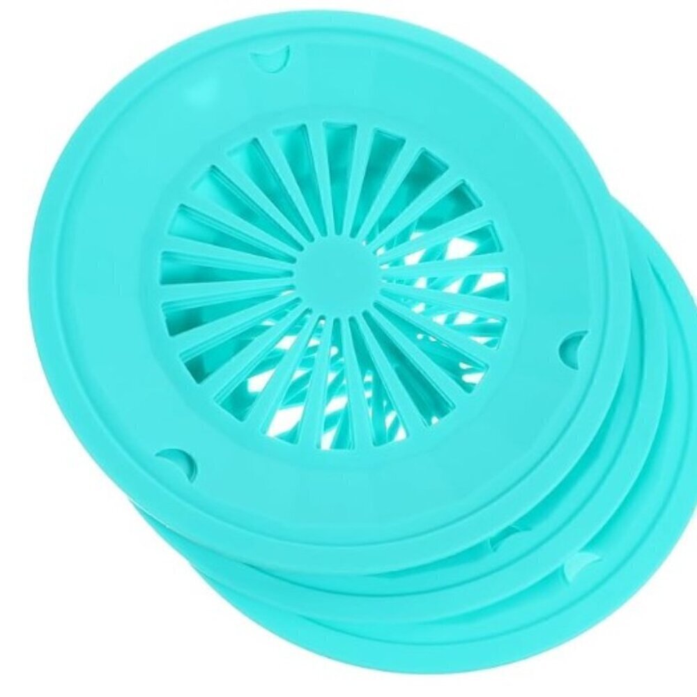 TURQUOISE REUASBLE PLATE HOLDERS PLASTIC SET 4
